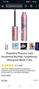 Maybeline waterproof mascara