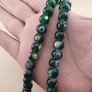 Vintage African Eyes Green Glass Beads Necklace 22 inches Image 3
