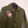 Dorothy Perkins Khaki Green Olive Floral Embroidered Utility Military Style Field Jacket 10UK/38EU Image 9