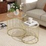 Elliptical Cut-Out Nesting Tables - Gold-Tone Image 2