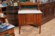 Victorian Walnut Marble Top Washstand