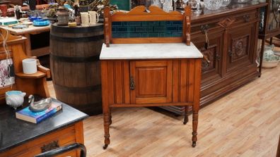 Victorian Walnut Marble Top Washstand