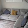 Gray fabric corner chase sofa with footstool Image 6
