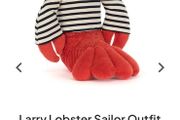 New JELLYCAT Larry Lobster Sailor Outfit