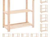 3-Tier Storage Racks 5 pcs 80x38x90 cm Solid Pinewood 150 kg