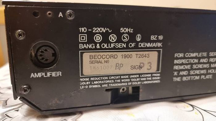 From 1978 Bang & Olufsen Beocord 1900, working, see the pictures.