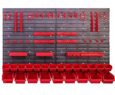 New 58pcs Plastic Wall Mounted Pegboard With Storage Boxes + Hooks