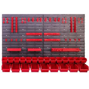 New 58pcs Plastic Wall Mounted Pegboard With Storage Boxes + Hooks
