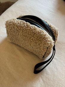 Zara Teddy Boucle makeup cosmetic bag