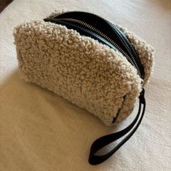 Zara Teddy Boucle makeup cosmetic bag