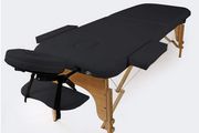 Massage Table, Folding, with Arm Rest, Height-Adjustable, Black