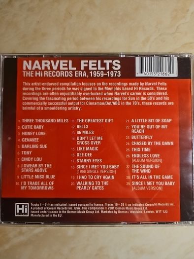 Narvel Felts CD - The Hi Records Era, 1959-1973