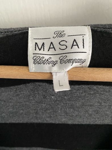 Ladies Masai black and grey striped dress