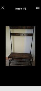 hall stand, coat rack with bench
