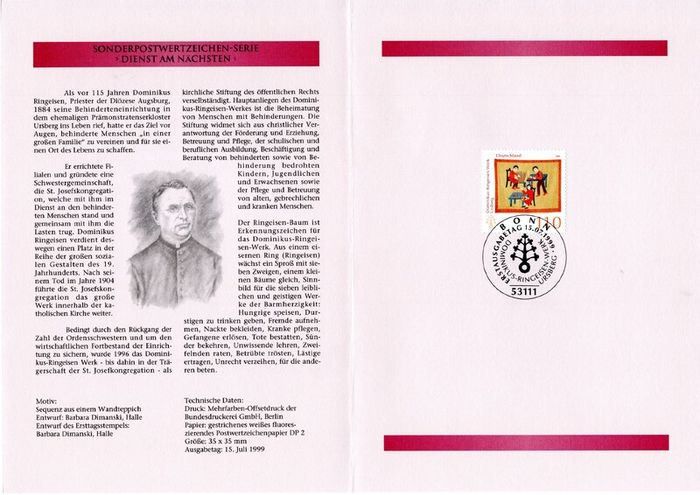 1999 Bundes Republic Deutschland (Germany) Federal Annual Stamp EFT Collection with 42 images of contents