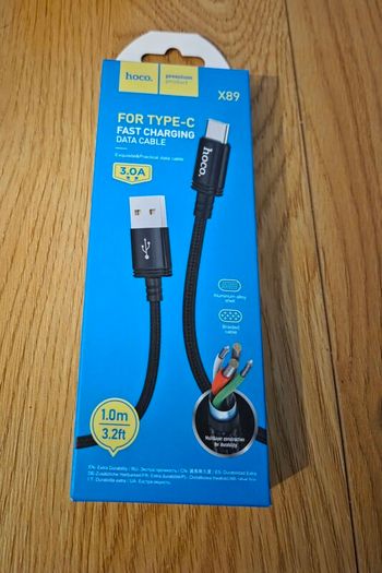 Type-C Braided Charging Cable Black new