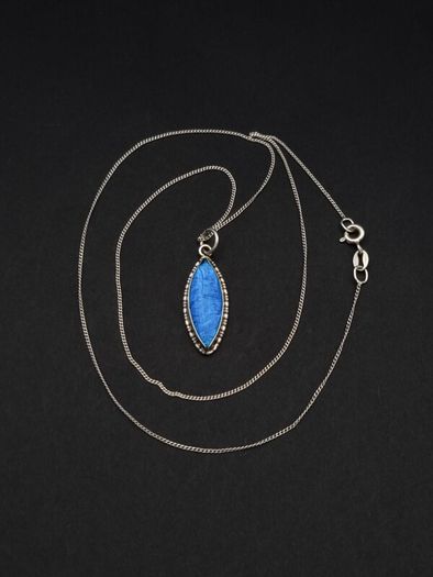 Vintage 925 Sterling Silver Real Butterfly Wing Necklace