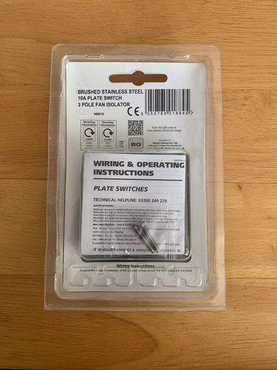 plate switch 3 pole fan isolator