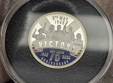 Solomon Islands 2020 Silver Proof 1 Dollar 75th Anniversary VE Day