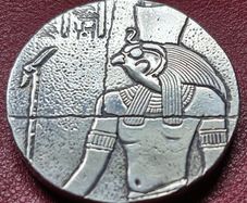 Egyptian Relics 2 oz  2016 ERS Horus .999 Silver Antiqued 1000 Francs Chad coin