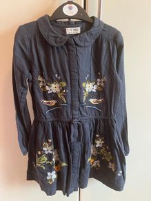 Next age 8-9 BNWT Girl's two piece set, charcoal & ochre
