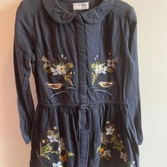 Next age 8-9 BNWT Girl's two piece set, charcoal & ochre