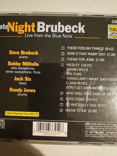 Dave Brubeck - Late Night Brubeck. Live From The Blue Note.