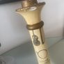 Vintage Italian Plaster Musical Theme Tall Candlesticks Image 4