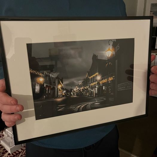 Black and Yellow Dalkey Printed Photograph from Dublin in a Black Frame on a High Quality White Mount