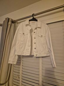 Mango Girls White Denim Jacket M/L