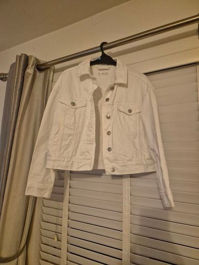Mango Girls White Denim Jacket M/L