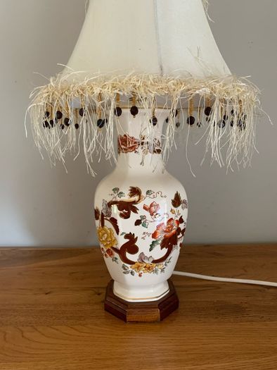 Masons Brown Velvet Ironstone Table Lamp.