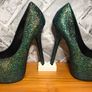 Steve Madden Dejavu Green/Blue Glitter Mermaid Scale Pattern Stiletto High Heel Shoes UK5 EUR38   S-E Image 6