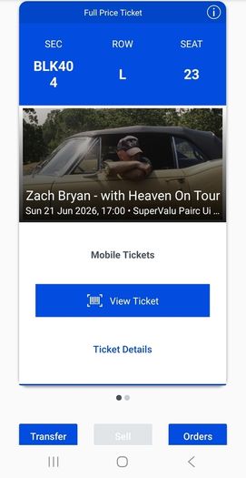 Zach Bryan tickets x 2 Cork 21st June
