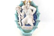 Antique Majolica Holy water font