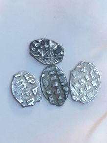 4 x Silver Russian Denga 15th-17th century