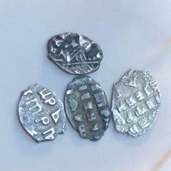 4 x Silver Russian Denga 15th-17th century