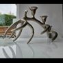 Silver Antler Candelabra Centerpiece 3 Taper Candle Holder Stag Decor Image 2