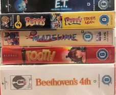 Family VHS Video Bundle 5 Tapes ET Dennis Madeline Tooth Beethoven