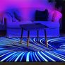 Blacklight 3D Vortex Illusion Rug, Large Neon Hole UV Reactive Visual Optical Area Rug, Non-Slip Fluorescent Luminous Game Floor Mat Carpet, Glow in The Dark Kid Playroom Decor 180x120cm Image 5