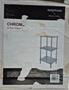 CROME 3 tier glass shelves