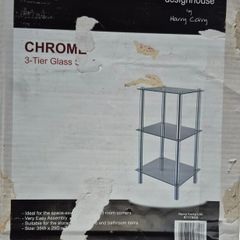 CROME 3 tier glass shelves