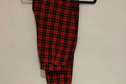 Vintage Vertigo Paris Red Tartan High-Waisted Trousers Made in France 26 inch waist