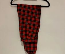 Vintage Vertigo Paris Red Tartan High-Waisted Trousers Made in France 26 inch waist