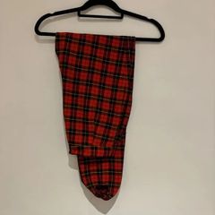 Vintage Vertigo Paris Red Tartan High-Waisted Trousers Made in France 26 inch waist