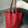 Red Leather Tote Bag Image 5
