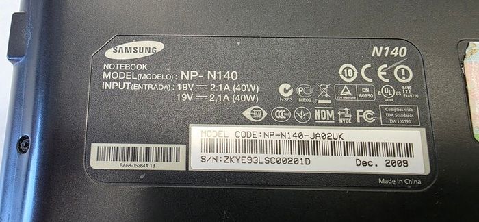 Samsung notebook NP N140