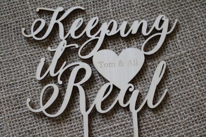 Custom Cake Topper Keeping it Real Personalized YOUR ENGRAVER Wedding Anniversary Save the date Cake Topper Laser Cut HandMade Ireland