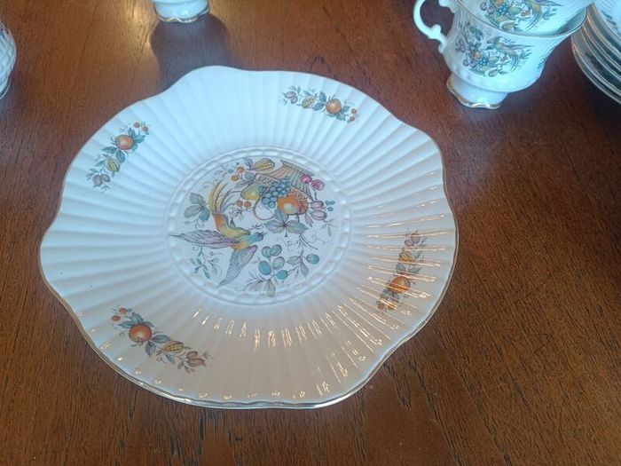 Set of Royal Tara Fine Bone China - Bird and Fruit pattern