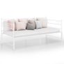 Pull-out Sofa Bed Frame White Metal 90x200 cm Image 5